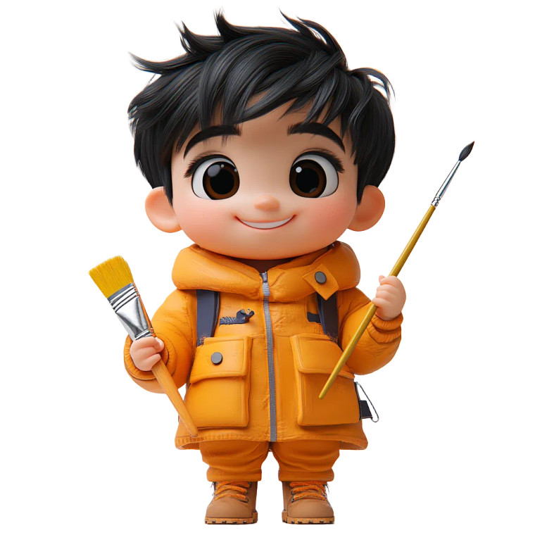 Cute Painting Boy Vinyl Car Decal Sticker – Waterproof & UV-Resistant 8"