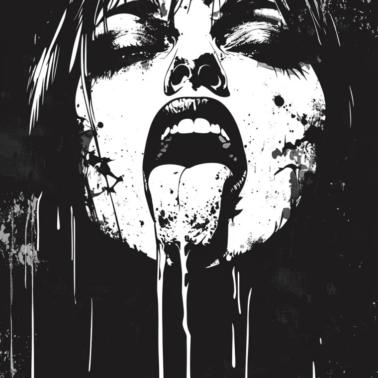 Goth Drooling Art Vinyl Car Decal Sticker – Waterproof & UV-Resistant 8"