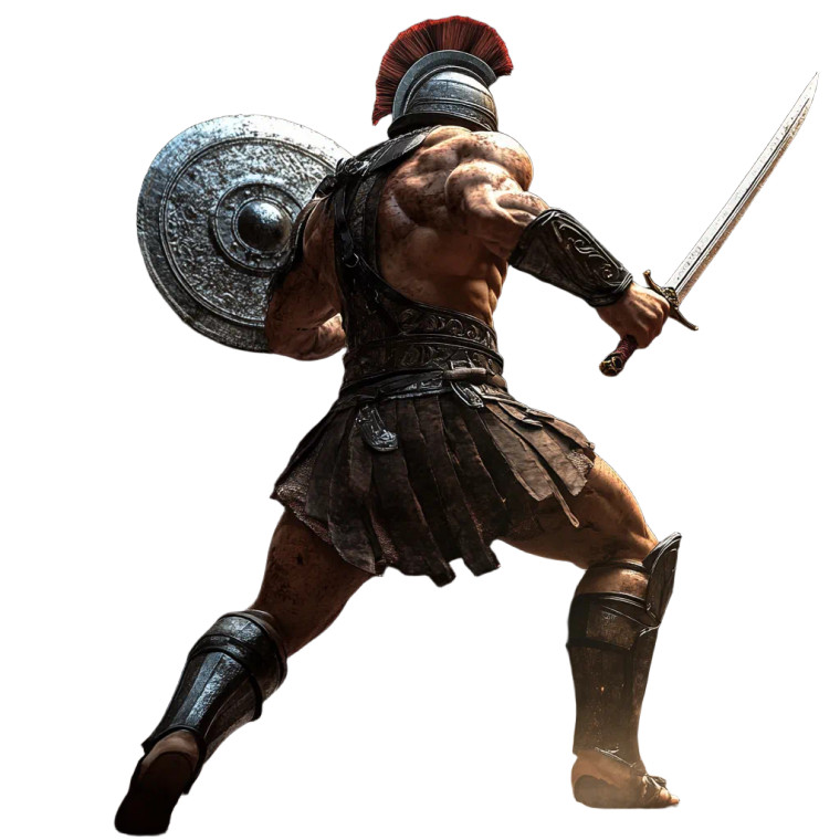 Gladiator Swings Sword Vinyl Car Decal Sticker – Waterproof & UV-Resistant 8"
