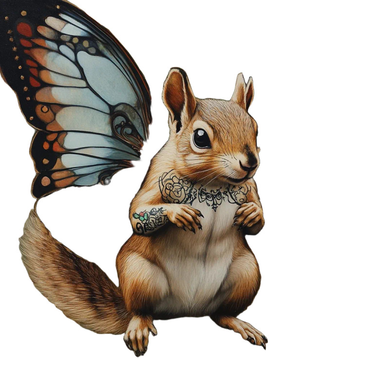 Magical Squirrel Painting Vinyl Car Decal Sticker – Waterproof & UV-Resistant 8"