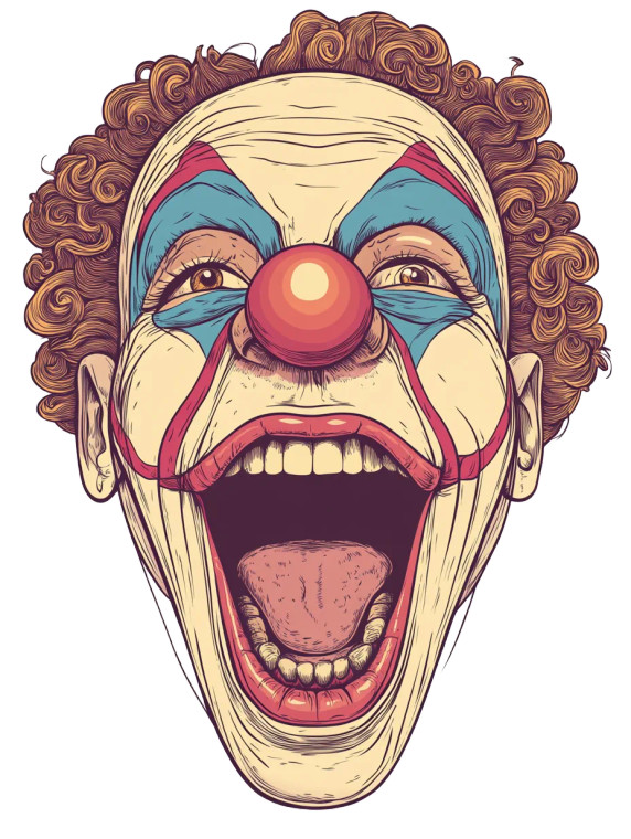80S Nostalgic Clown Vinyl Car Decal Sticker – Waterproof & UV-Resistant 8"