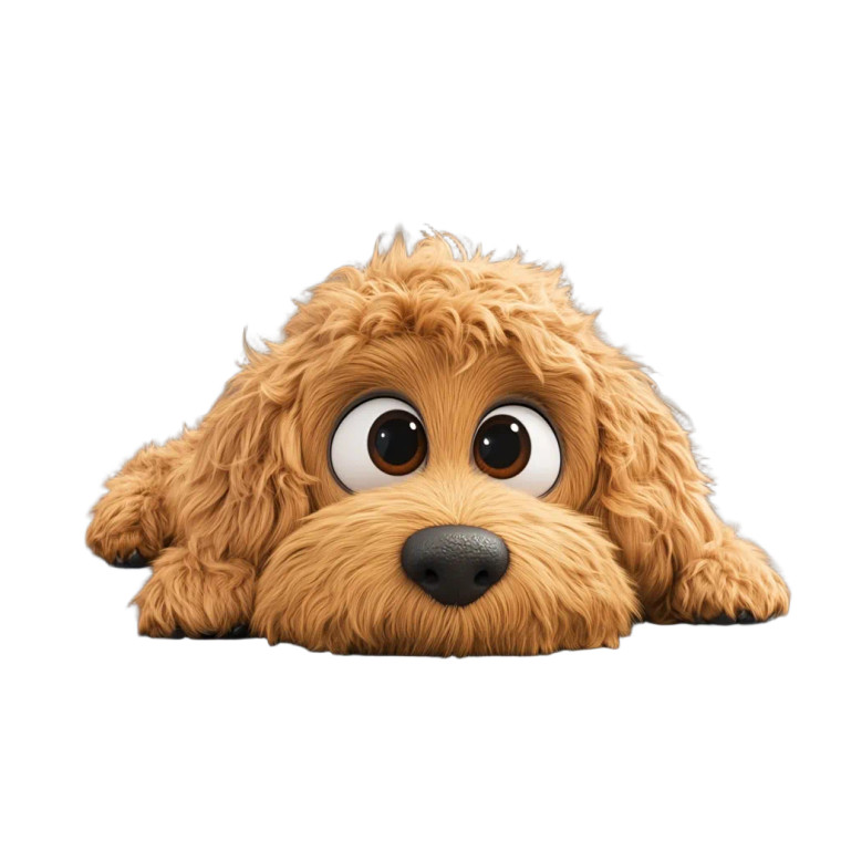 Fluffy Goldendoodle Vinyl Car Decal Sticker – Waterproof & UV-Resistant 8"