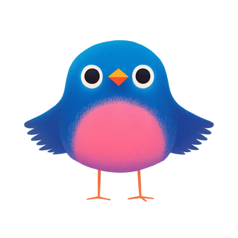 Blue Cartoon Bird Vinyl Car Decal Sticker – Waterproof & UV-Resistant 8"