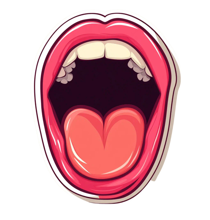 Cute Tongue Sticker Vinyl Car Decal Sticker – Waterproof & UV-Resistant 8"