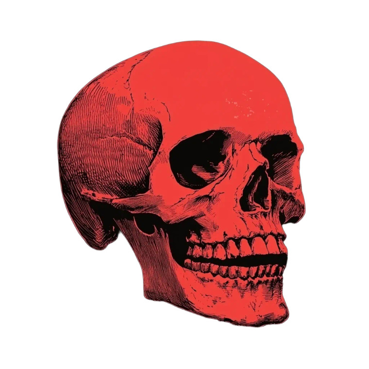 Red Skull Illustration Vinyl Car Decal Sticker – Waterproof & UV-Resistant 8"