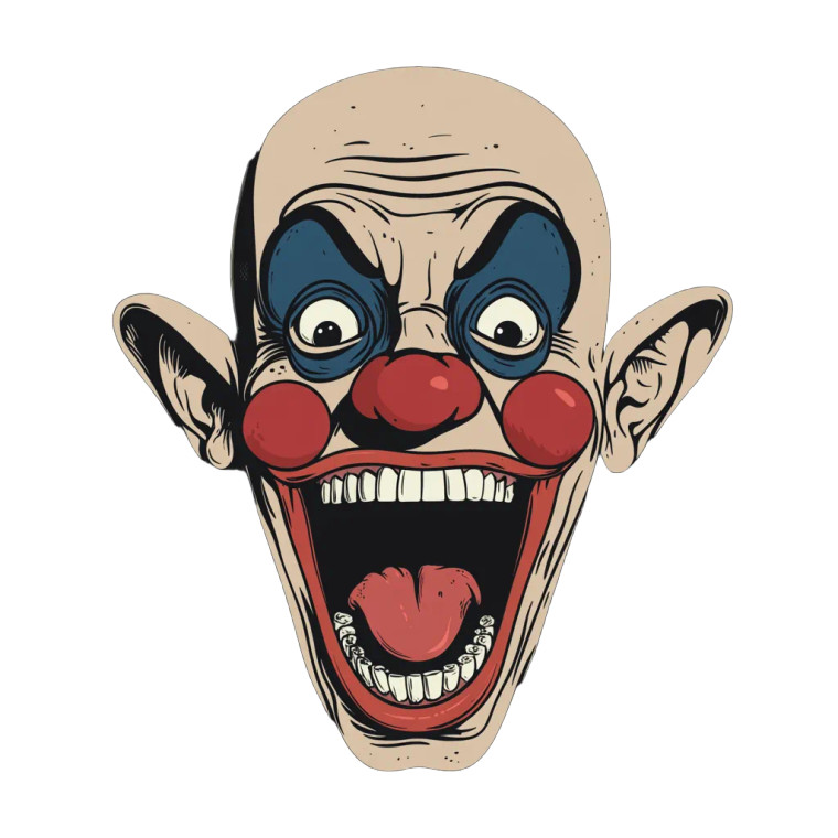 Bald Clown Funhouse Vinyl Car Decal Sticker – Waterproof & UV-Resistant 8"