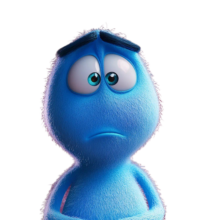 Sad Blue Pixar Vinyl Car Decal Sticker – Waterproof & UV-Resistant 8"