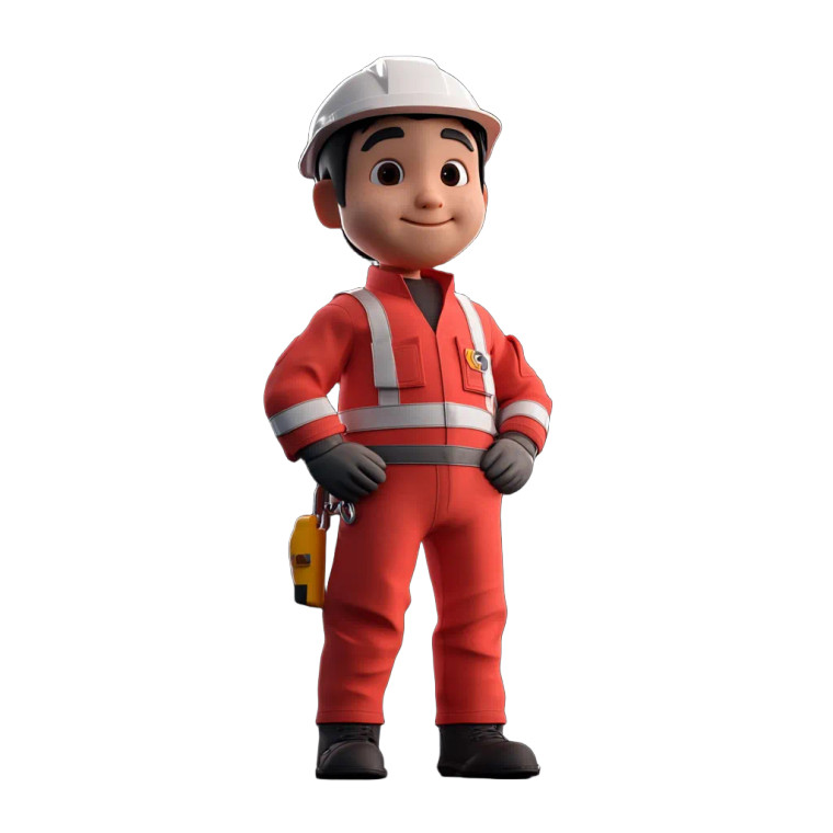 Asian Safety Character Vinyl Car Decal Sticker – Waterproof & UV-Resistant 8"