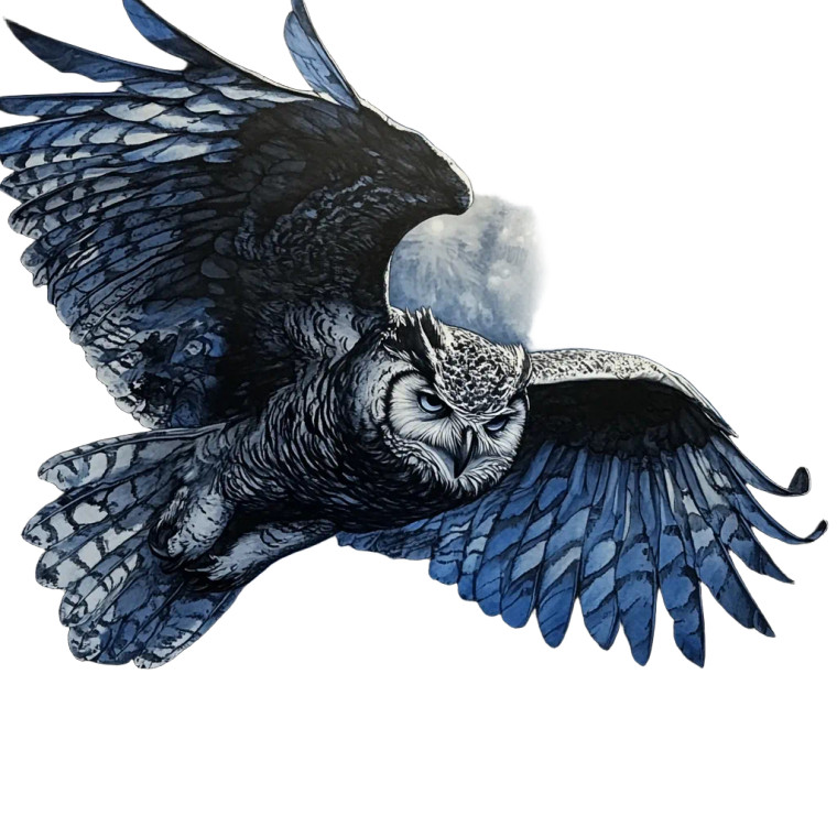 Fierce Owl Flying Vinyl Car Decal Sticker – Waterproof & UV-Resistant 8"