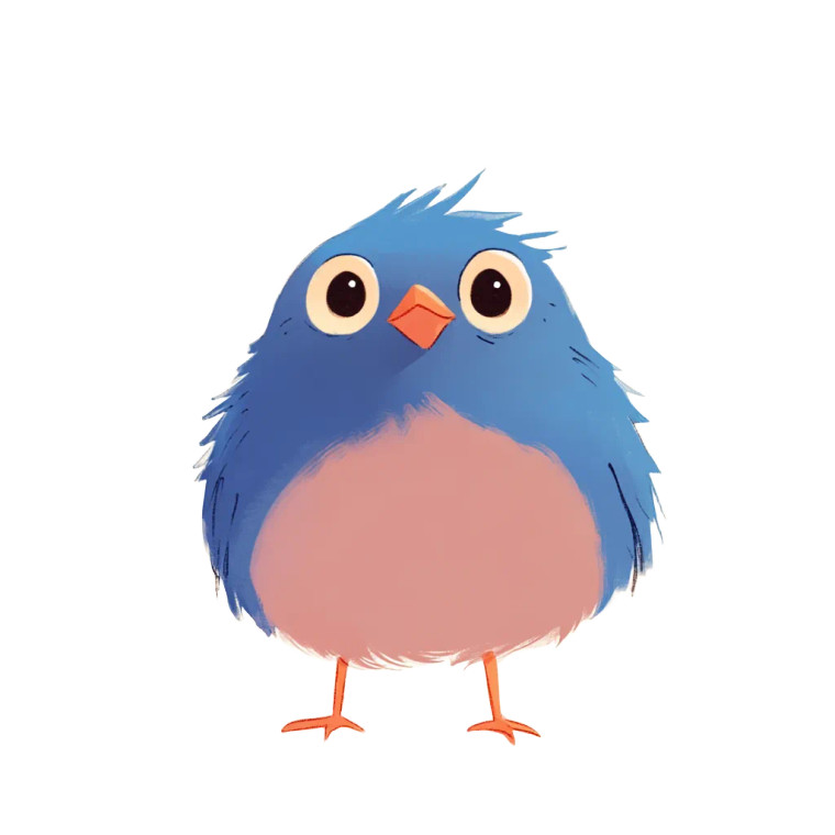 Blue Feathered Bird Vinyl Car Decal Sticker – Waterproof & UV-Resistant 8"