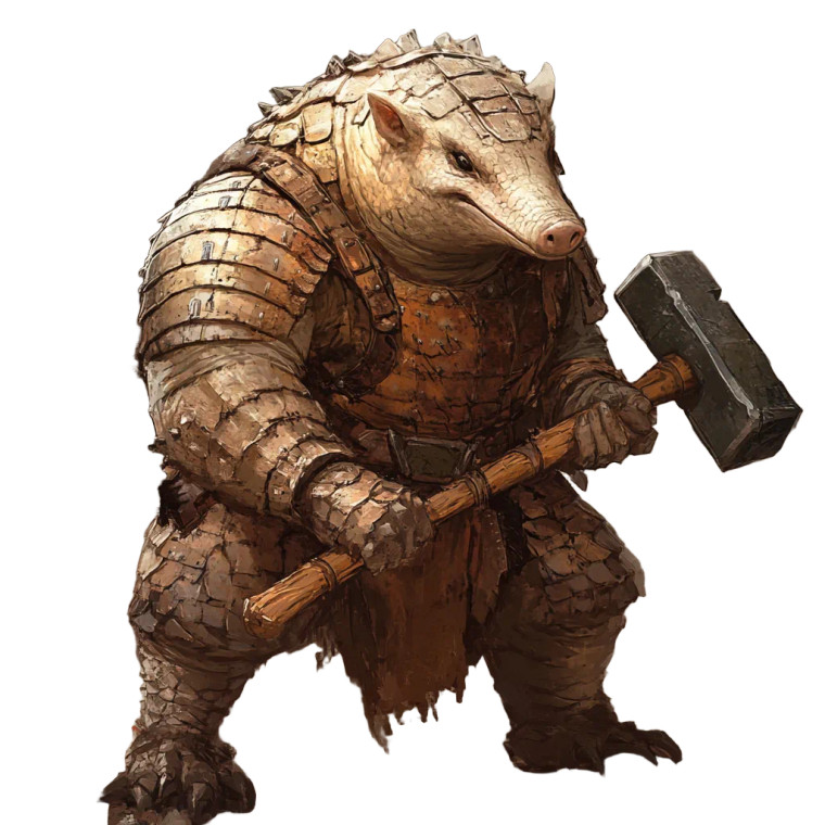 Armored Armadillo Warrior Vinyl Car Decal Sticker – Waterproof & UV-Resistant 8"