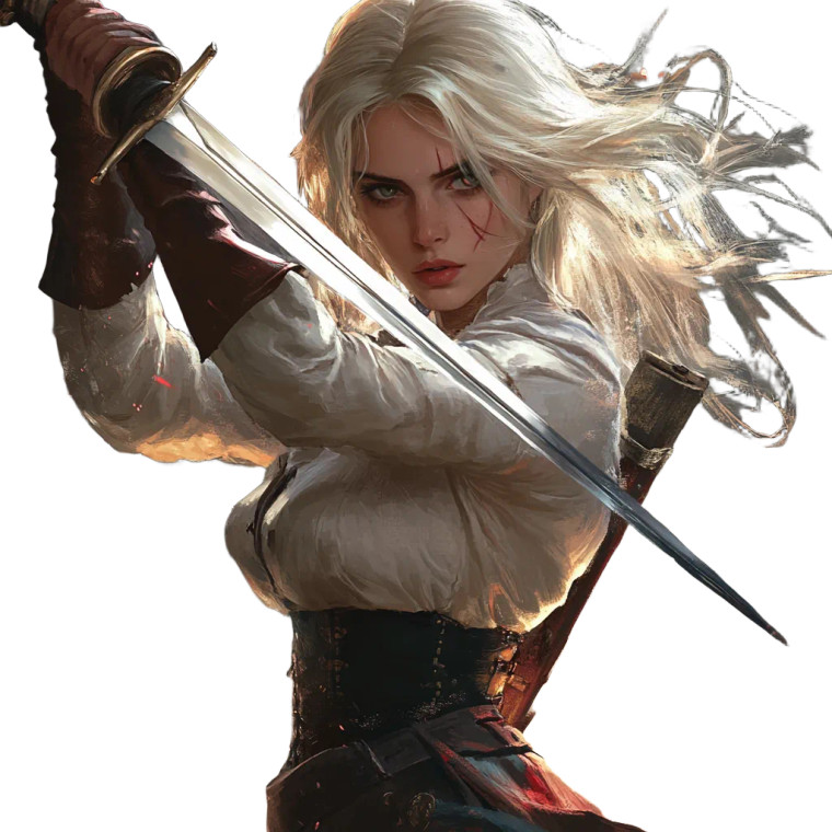 Blonde Warrior Ciri Vinyl Car Decal Sticker – Waterproof & UV-Resistant 8"