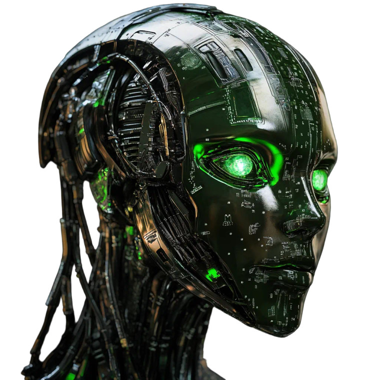 Alien Robotic Headshot Vinyl Car Decal Sticker – Waterproof & UV-Resistant 8"