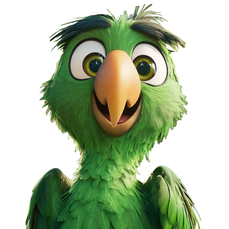 Green Parrot Duo Vinyl Car Decal Sticker – Waterproof & UV-Resistant 8"