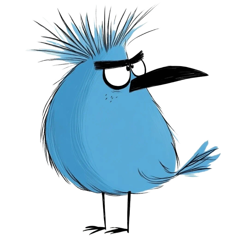 Blue Bird Character V2 Vinyl Car Decal Sticker – Waterproof & UV-Resistant 8"