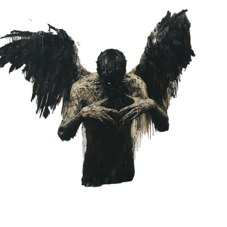 Decaying Angelic Figure Vinyl Car Decal Sticker – Waterproof & UV-Resistant 8"