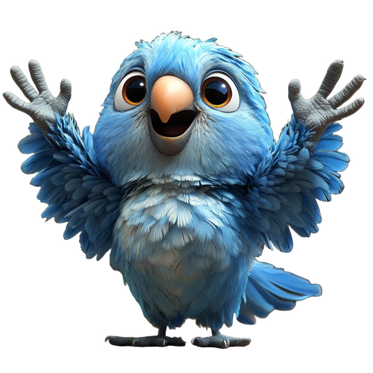 Blue Macaw Pose Vinyl Car Decal Sticker – Waterproof & UV-Resistant 8"