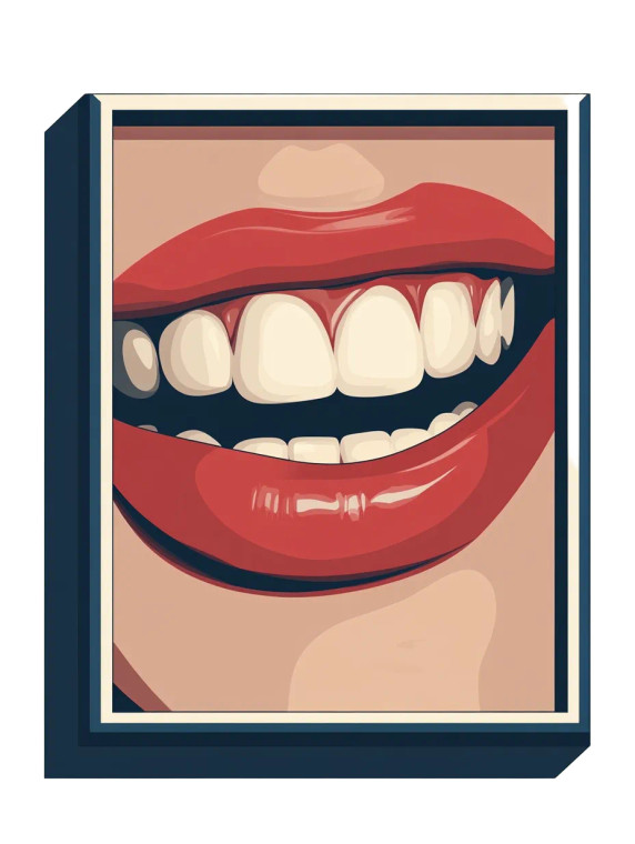 Elegant Teeth Frame Vinyl Car Decal Sticker – Waterproof & UV-Resistant 8"
