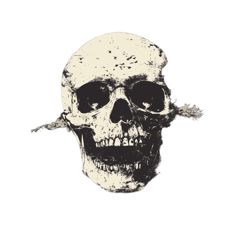 Grunge Skull Vinyl Car Decal Sticker – Waterproof & UV-Resistant 8"