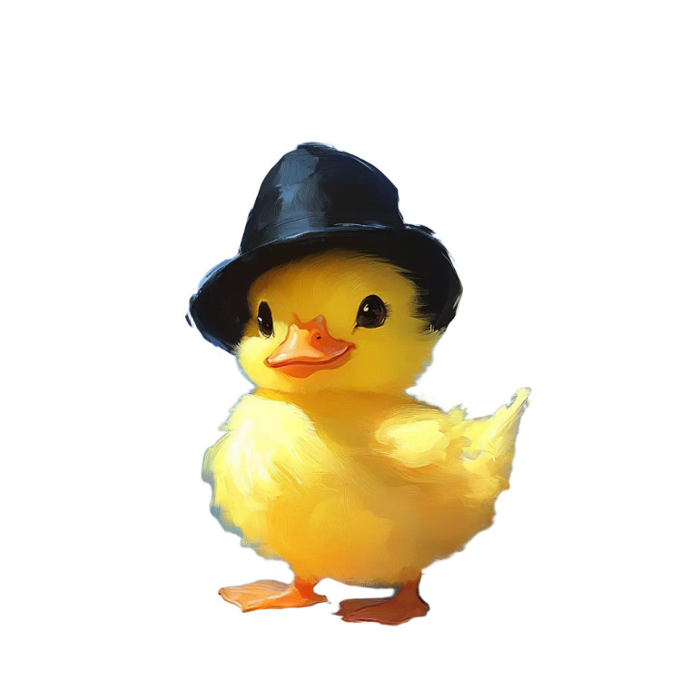 Cute Duck Hat V2 Vinyl Car Decal Sticker – Waterproof & UV-Resistant 8"