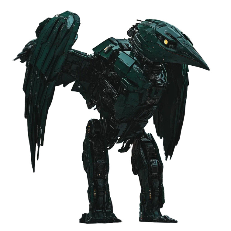 Mech Swallow Robot Vinyl Car Decal Sticker – Waterproof & UV-Resistant 8"