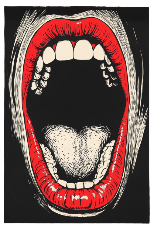 Screaming Woman'S Mouth Vinyl Car Decal Sticker – Waterproof & UV-Resistant 8"