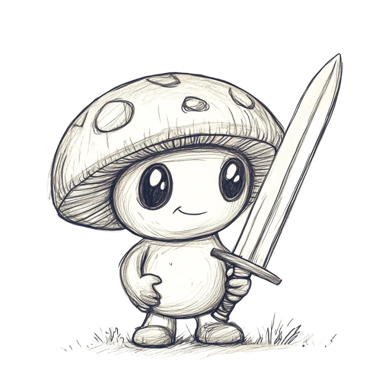 Cute Mushroom Warrior Vinyl Car Decal Sticker – Waterproof & UV-Resistant 8"