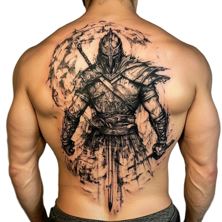 Warrior Tattoo V3 Vinyl Car Decal Sticker – Waterproof & UV-Resistant 8"