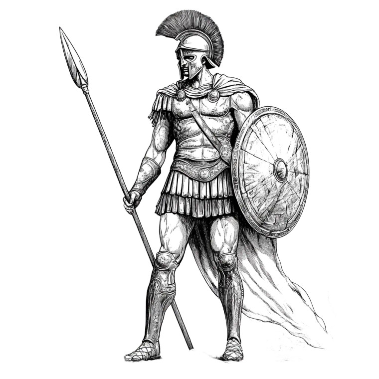 Hoplite Warrior V4 Vinyl Car Decal Sticker – Waterproof & UV-Resistant 8"