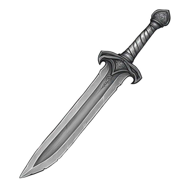 Fantasy Shortsword Blade Vinyl Car Decal Sticker – Waterproof & UV-Resistant 8"
