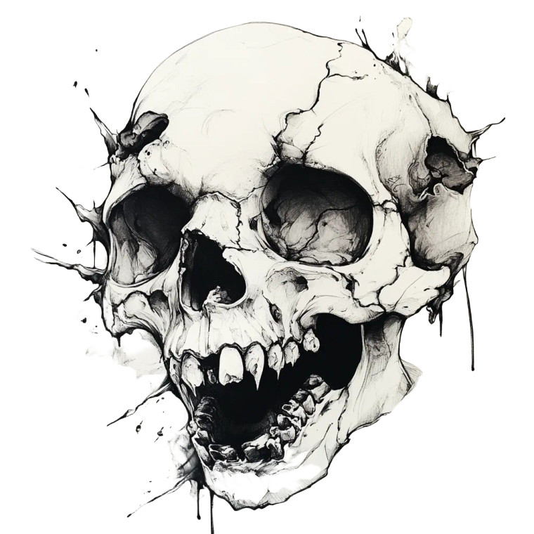 Creepy Skull Tattoo Vinyl Car Decal Sticker – Waterproof & UV-Resistant 8"