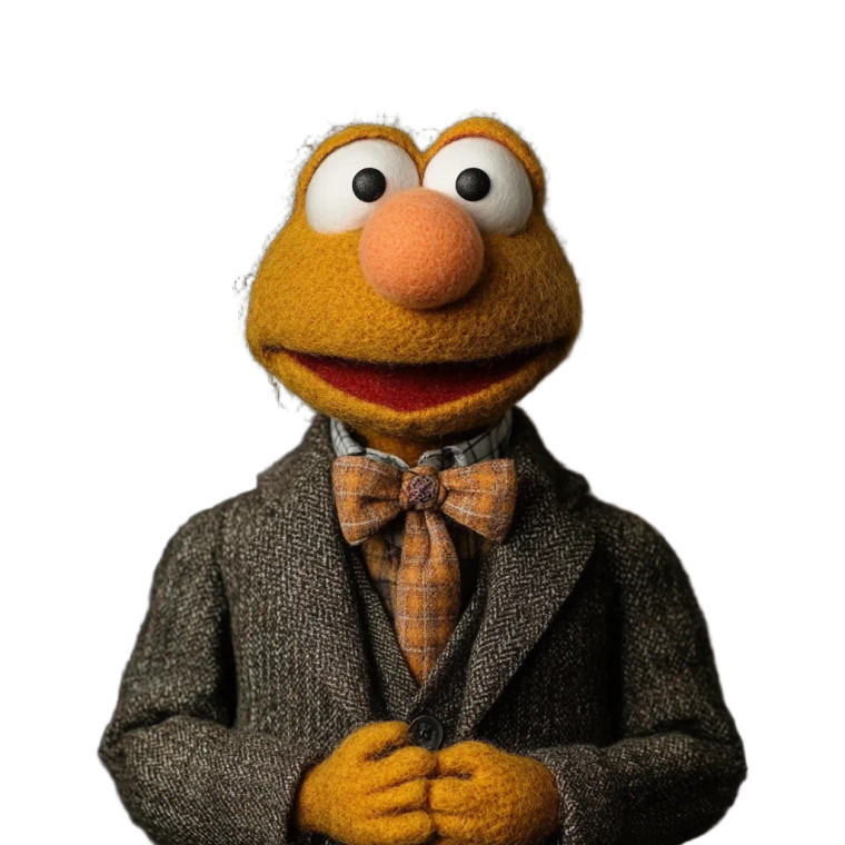 Elegant Muppet Suit Vinyl Car Decal Sticker – Waterproof & UV-Resistant 8"