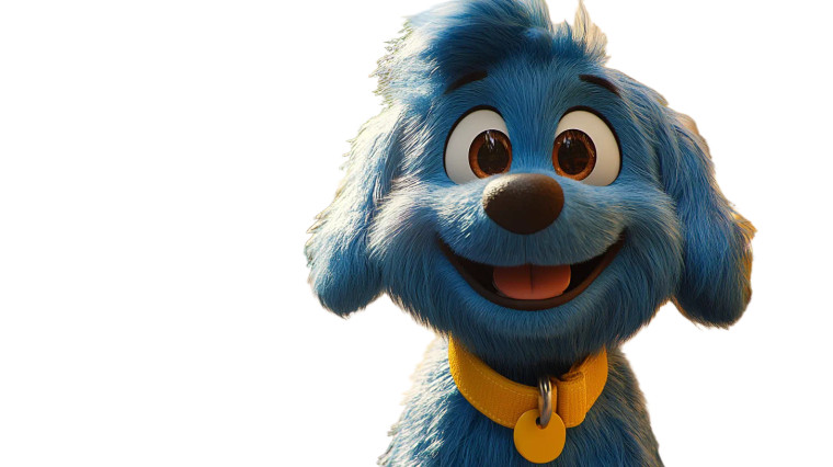 Friendly Blue Dog Vinyl Car Decal Sticker – Waterproof & UV-Resistant 8"