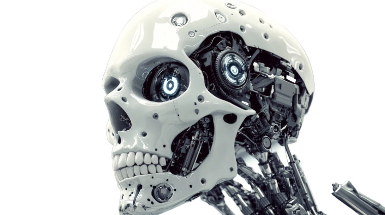 Robotic Skull Exoskeleton Vinyl Car Decal Sticker – Waterproof & UV-Resistant 8"