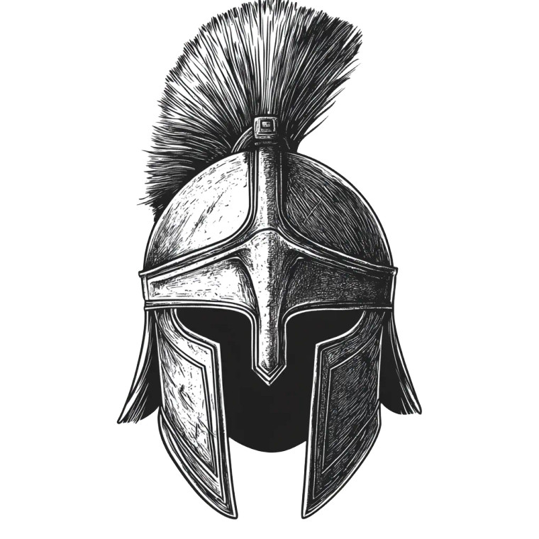 Greek Helmet V2 Vinyl Car Decal Sticker – Waterproof & UV-Resistant 8"