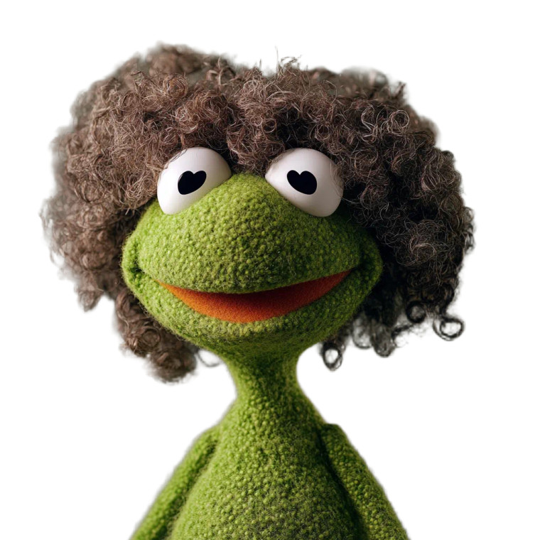 Curly-Haired Kermit Vinyl Car Decal Sticker – Waterproof & UV-Resistant 8"