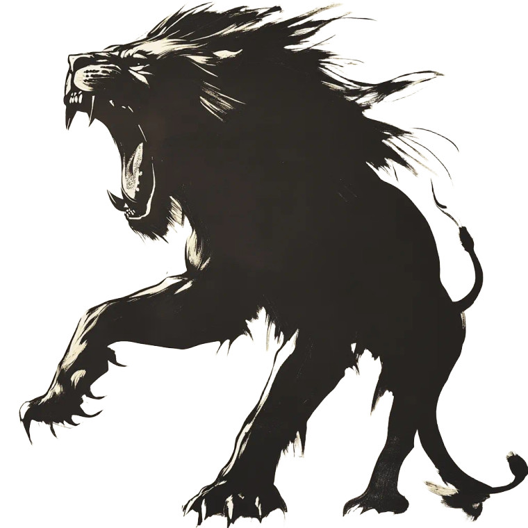 Aggressive Lion Silhouette Vinyl Car Decal Sticker – Waterproof & UV-Resistant 8"