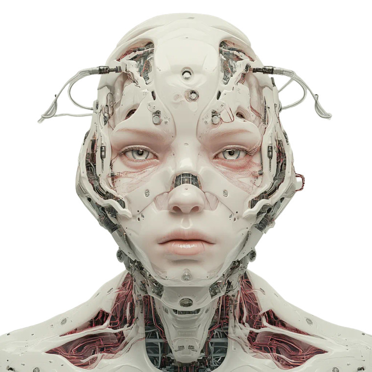 Cyber Robotic Woman Vinyl Car Decal Sticker – Waterproof & UV-Resistant 8"