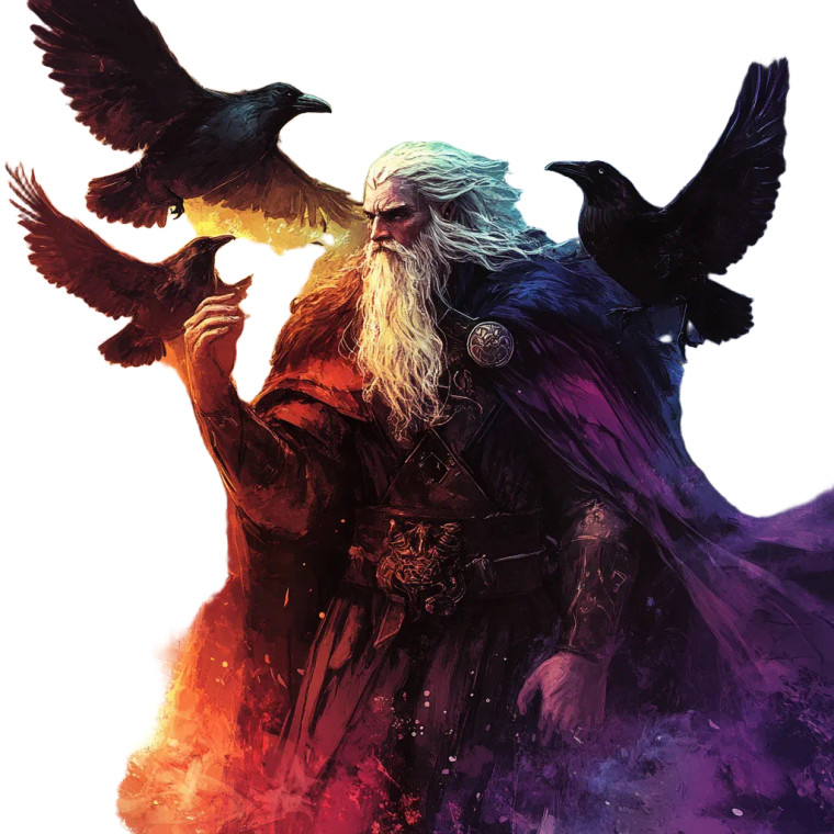 Odin With Ravens V2 Vinyl Car Decal Sticker – Waterproof & UV-Resistant 8" Odin With Ravens V2 Vinyl Car Decal Sticker – Waterproof & UV-Resistant 8"