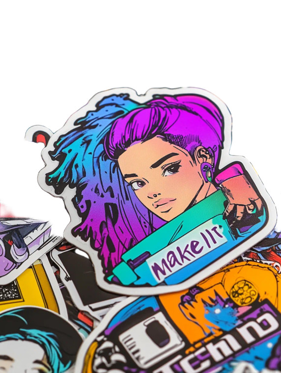 Make It Techno Stickers Vinyl Car Decal Sticker – Waterproof & UV-Resistant 8"