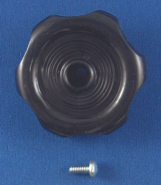 Strybuc Window Crank Knob 743CE BLK For Crank-Out Windows; Round; 7/8 Inch Shaft; Black; Plastic; With Screw; Carded; Single