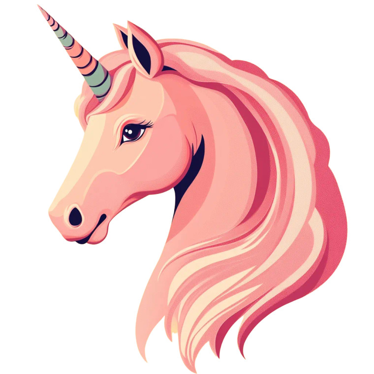 Pink Stylized Unicorn Vinyl Car Decal Sticker – Waterproof & UV-Resistant 8"