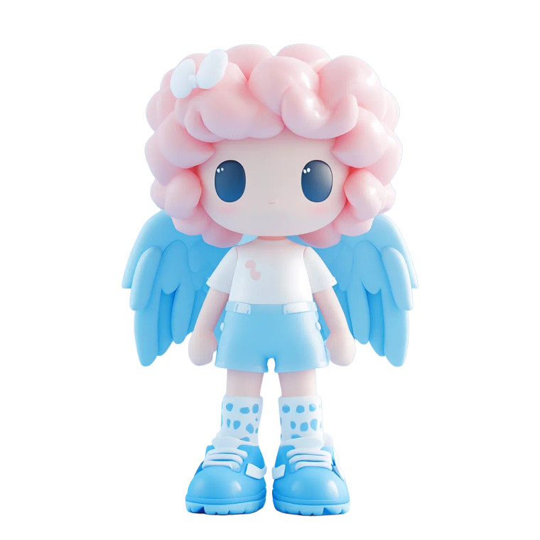 Pink Angel Toy Vinyl Car Decal Sticker – Waterproof & UV-Resistant 8"