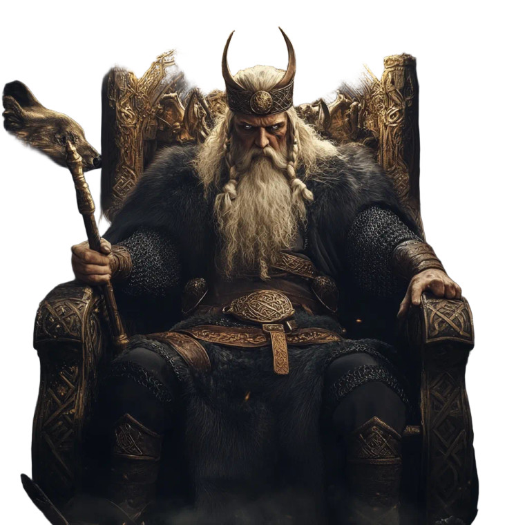 Odin On Throne V2 Vinyl Car Decal Sticker – Waterproof & UV-Resistant 8"