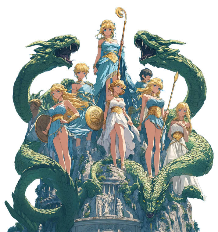 Anime Greek Goddesses Vinyl Car Decal Sticker – Waterproof & UV-Resistant 8"