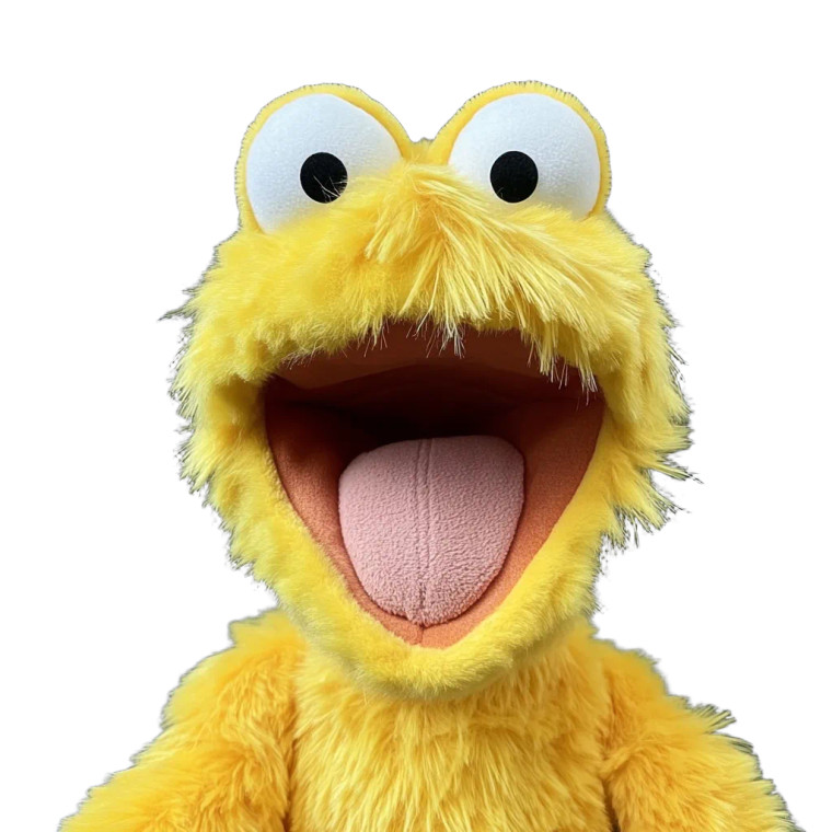Yellow Plush Monster Vinyl Car Decal Sticker – Waterproof & UV-Resistant 8"