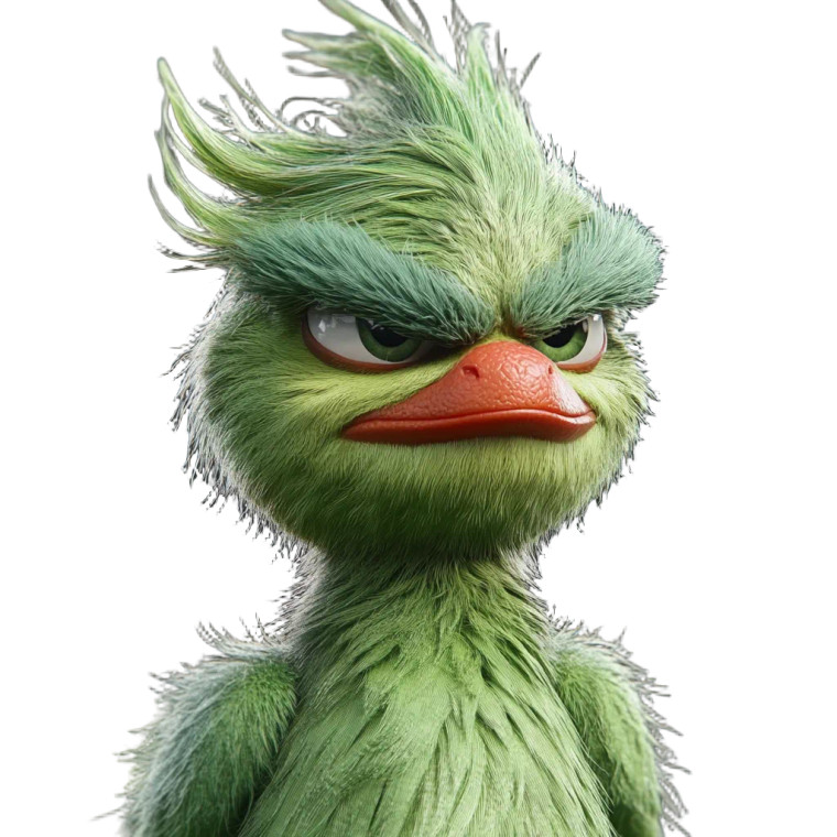 Grinch Dove Vinyl Car Decal Sticker – Waterproof & UV-Resistant 8"