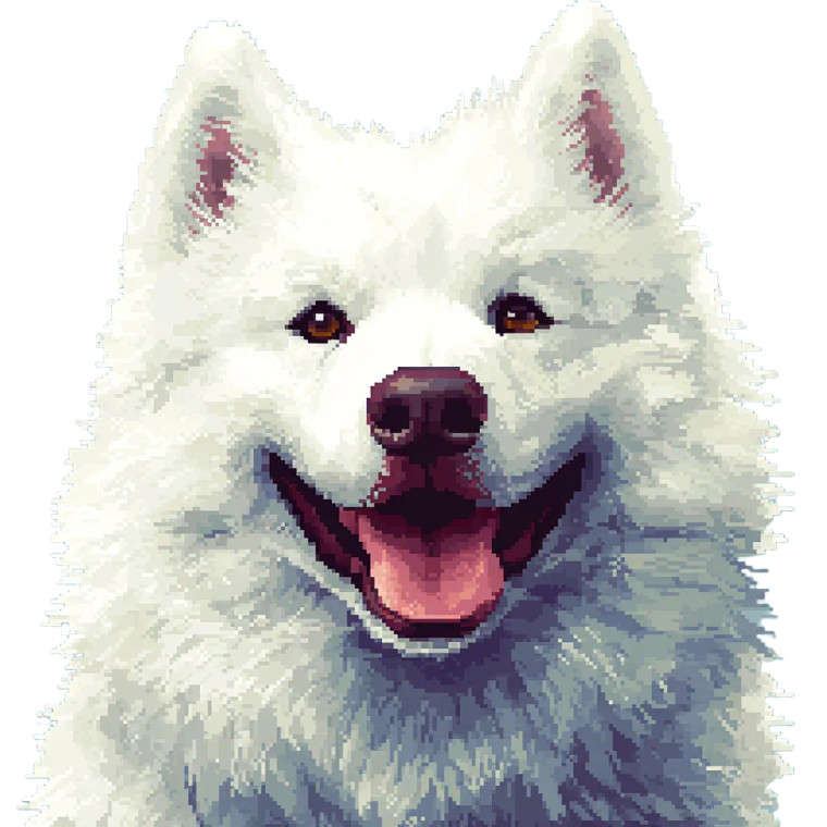 Smiling Samoyed Pixel Vinyl Car Decal Sticker – Waterproof & UV-Resistant 8"
