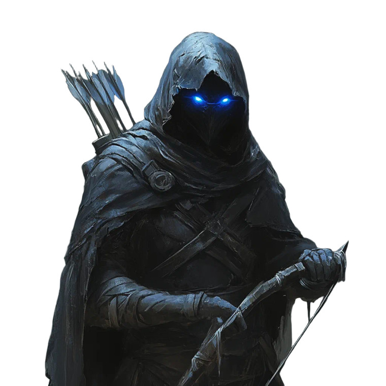 Raven-Cloaked Archer Vinyl Car Decal Sticker – Waterproof & UV-Resistant 8"