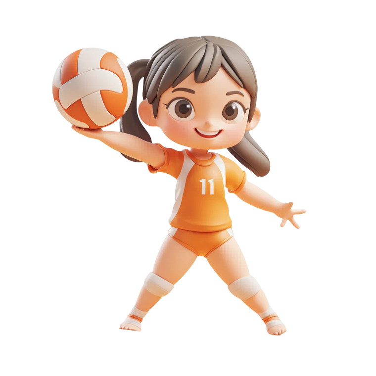 Volleyball Toy Illustration Vinyl Car Decal Sticker – Waterproof & UV-Resistant 8"